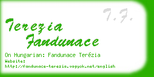 terezia fandunace business card
